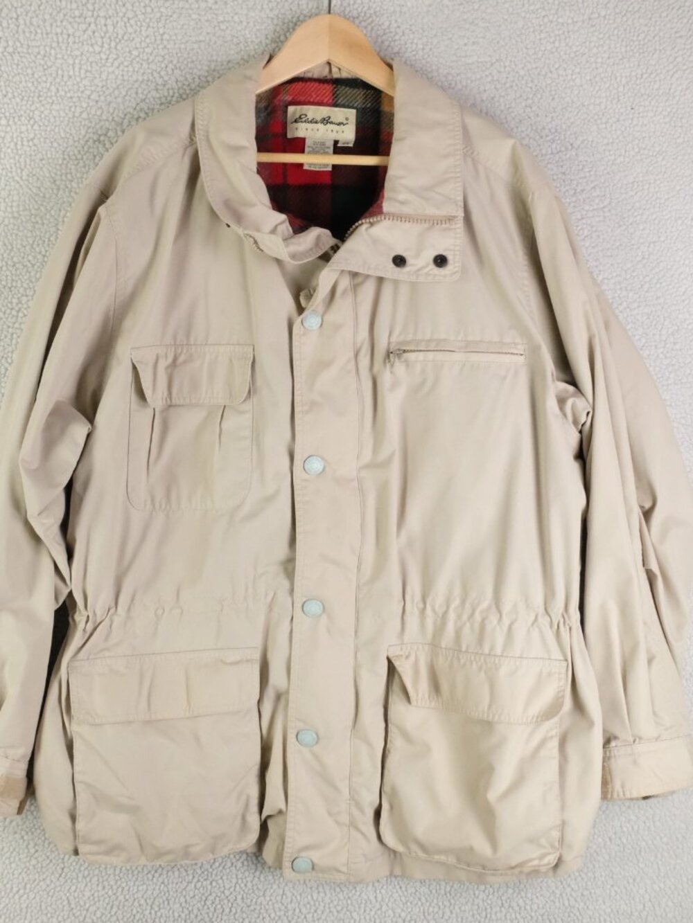 Vintage Eddie Bauer Beige Windbreaker Jacket